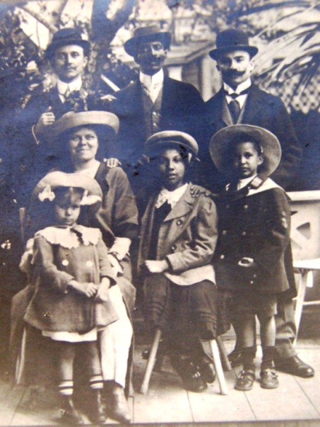 Frederick Thomas shortly after his marriage on January 5, 1913, to his second wife “Valli,” together with his children by his first wife—Irma, 4 years old, Olga, 11, and Mikhail, 6 ½. The men with Frederick are unidentified; on the left may be a relative of Valli’s; on the right, Frederick’s business partner, M. P. Tsarev.